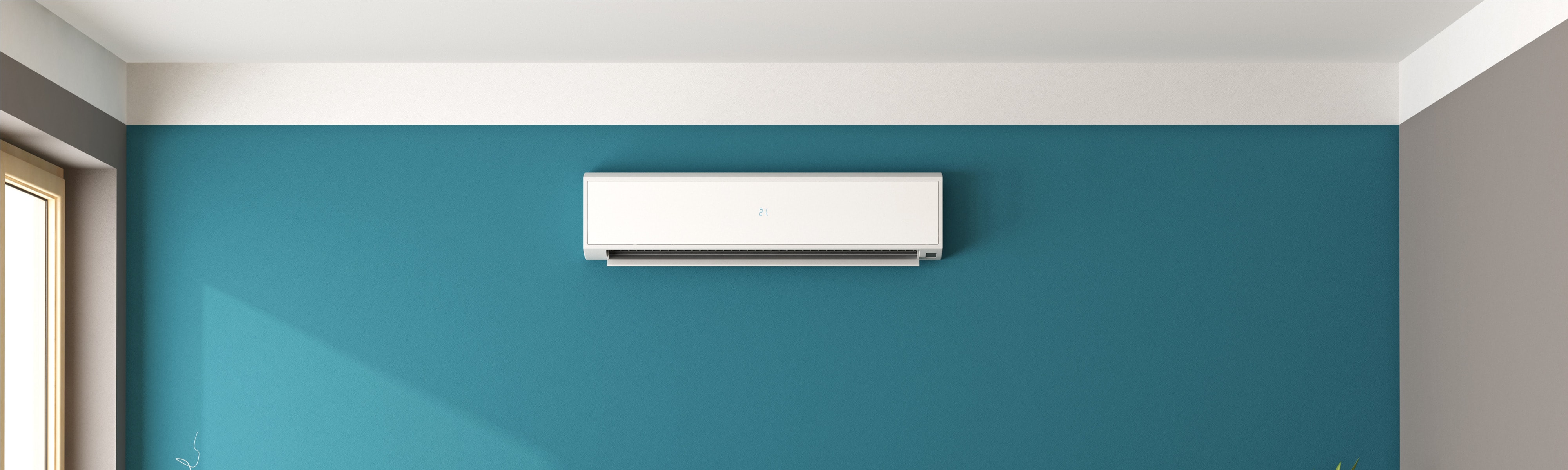 Ductless setup on wall.